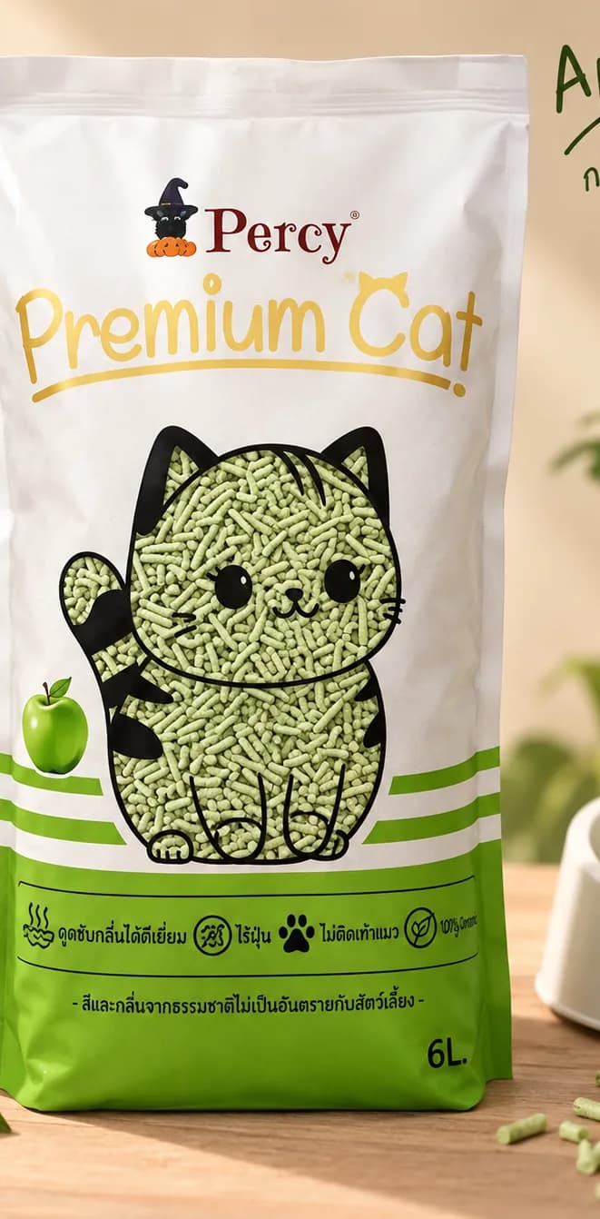 ถุง Percy Premium Cat กลิ่นแอปเปิ้ล